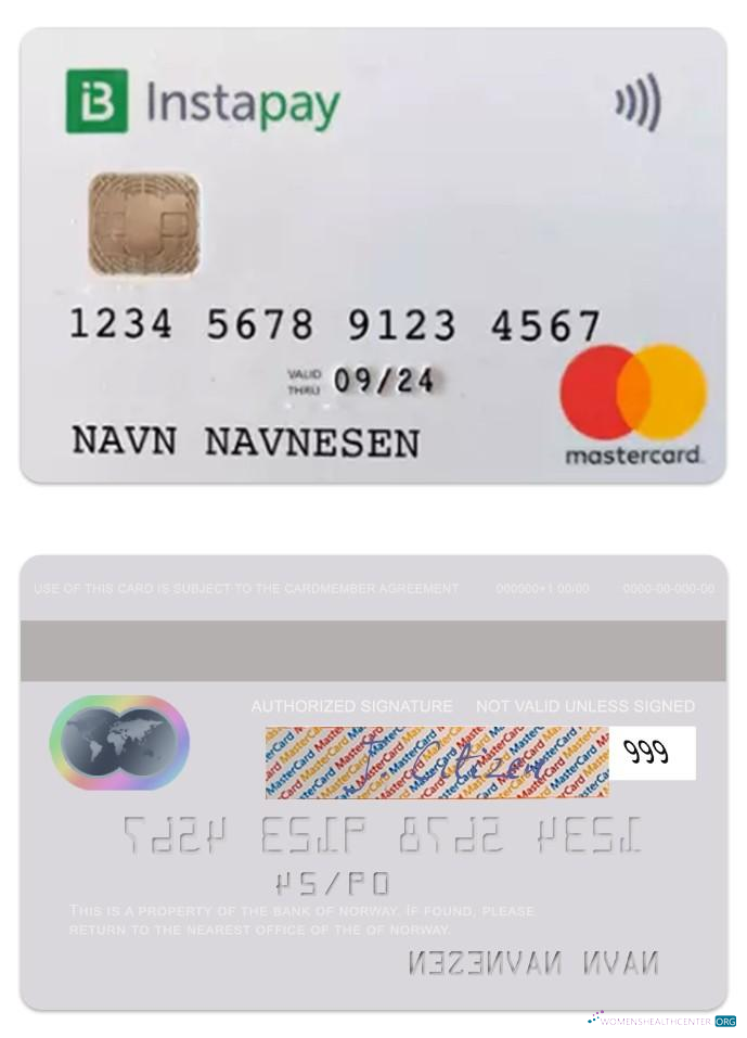 Download Norway Bank of Norway instapay mastercard Photoshop template